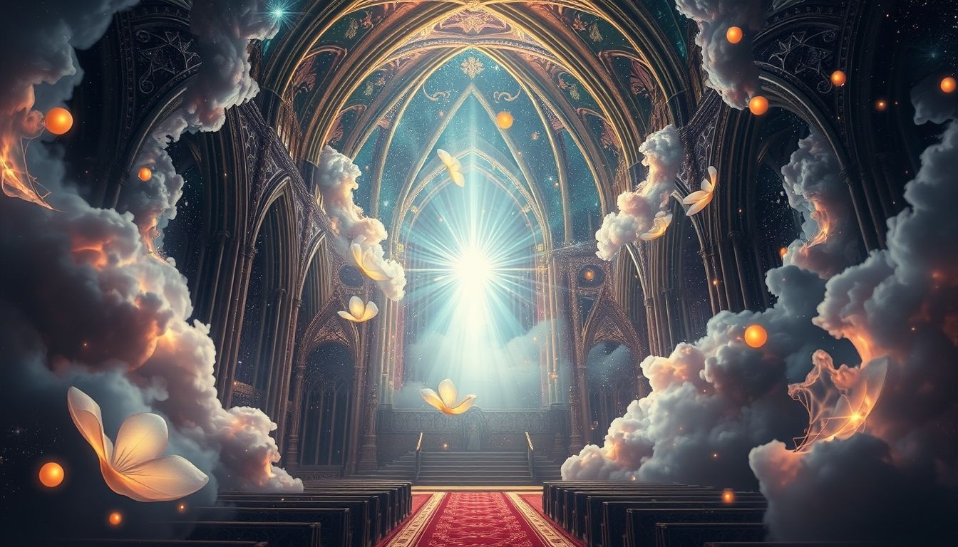 Een monstrans in een kerk symboliseert heilige bescherming en spirituele leiding.