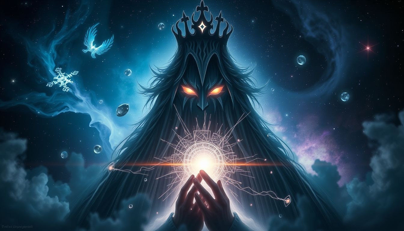 Een boze regenkoning symboliseert innerlijke conflicten en onderdrukte emoties.