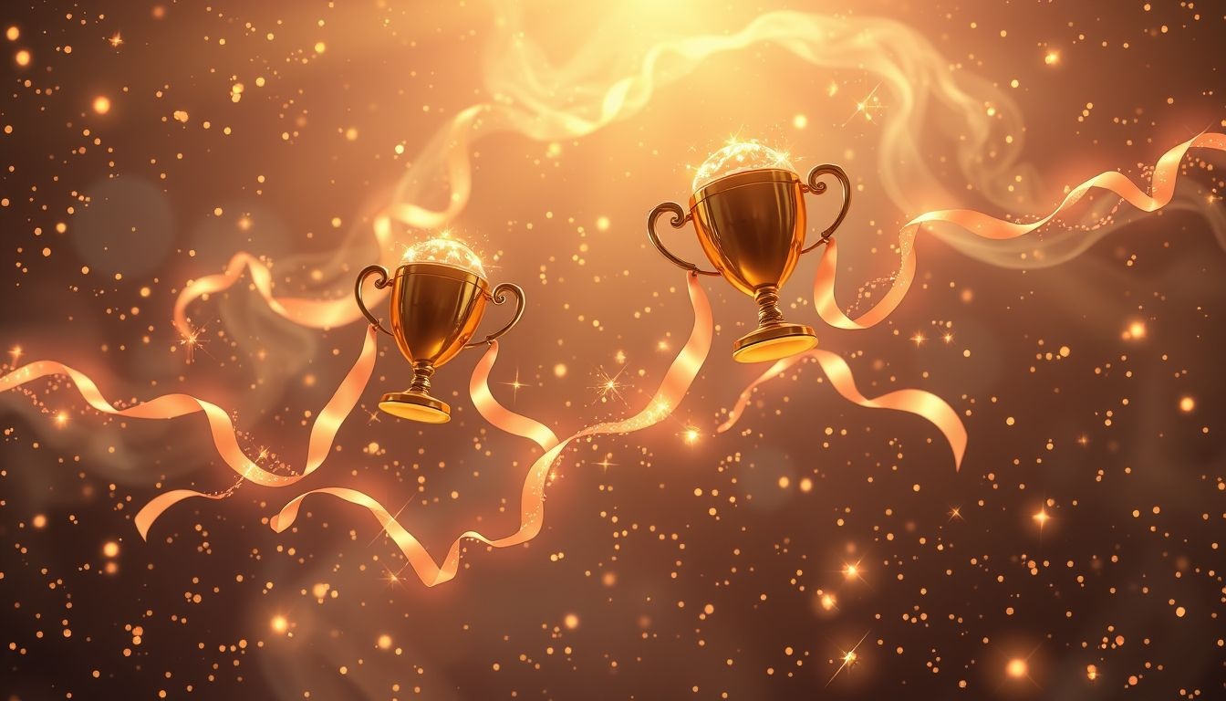 Het winnen op een balfestival symboliseert erkenning en succes.