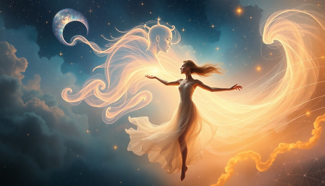 Een betaalde danseres symboliseert hulp bij persoonlijke groei.