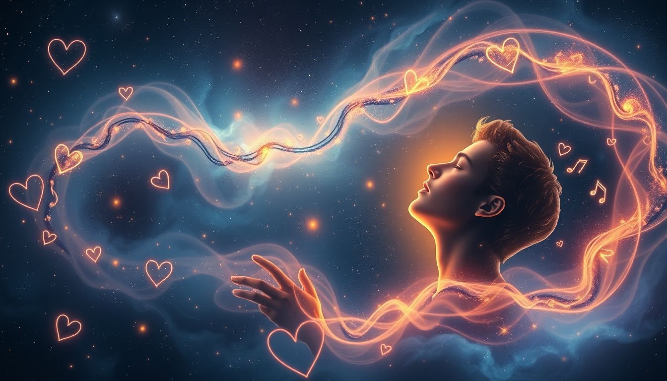 Een tenor die zingt symboliseert hartstocht en emotionele verbondenheid.