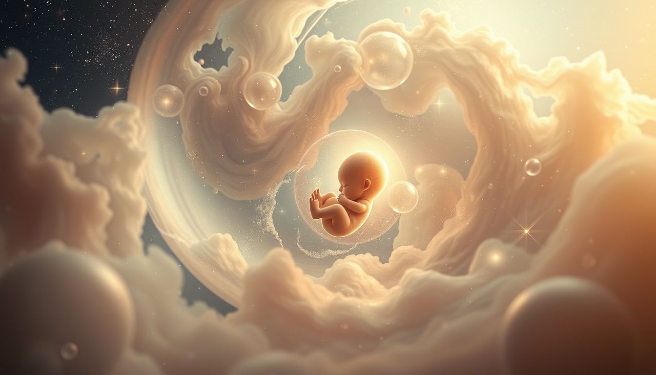 Een verstopt embryo symboliseert onbewuste angsten en verborgen potentieel.
