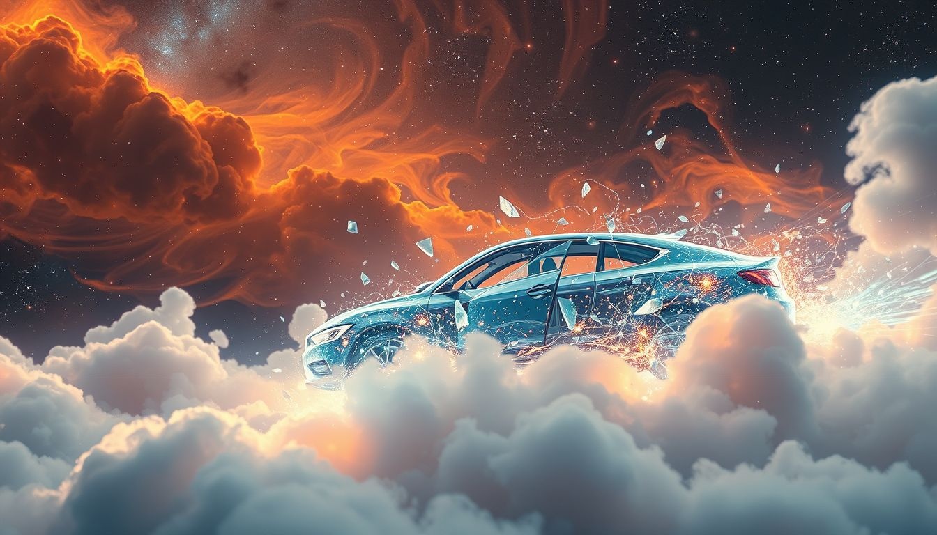 Dromen over een auto-ongeluk symboliseren controleverlies in het leven.