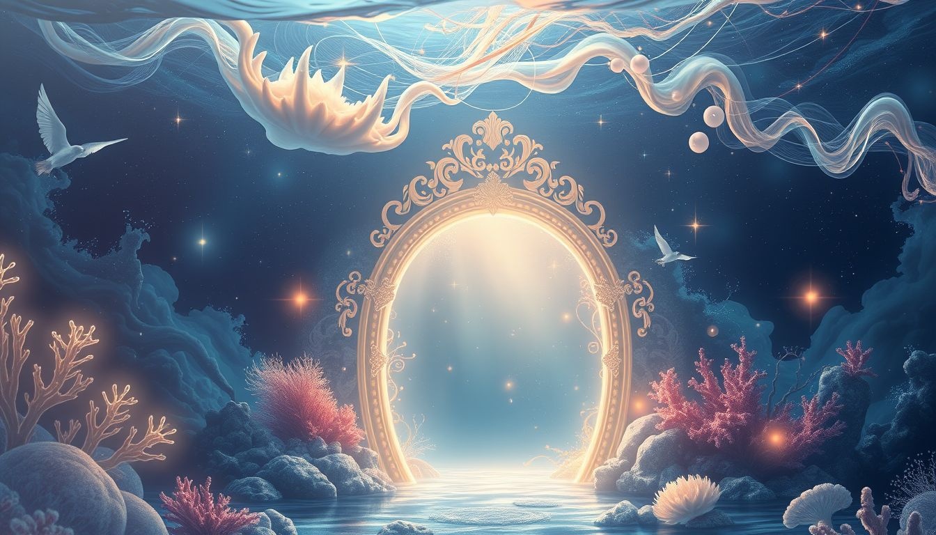 Een erepoort onder water symboliseert verborgen eer en emoties.