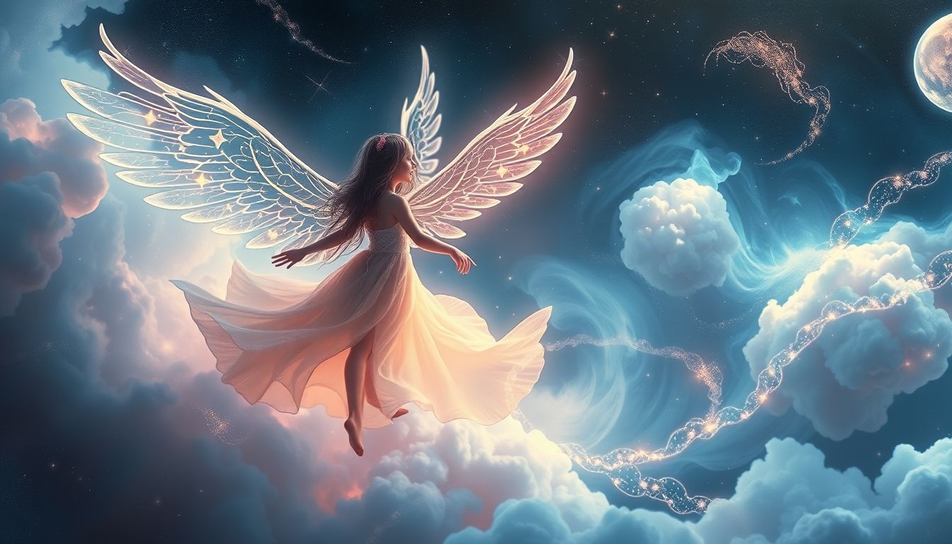 Een meid met vleugels symboliseert vrijheid en vernieuwende inzichten.