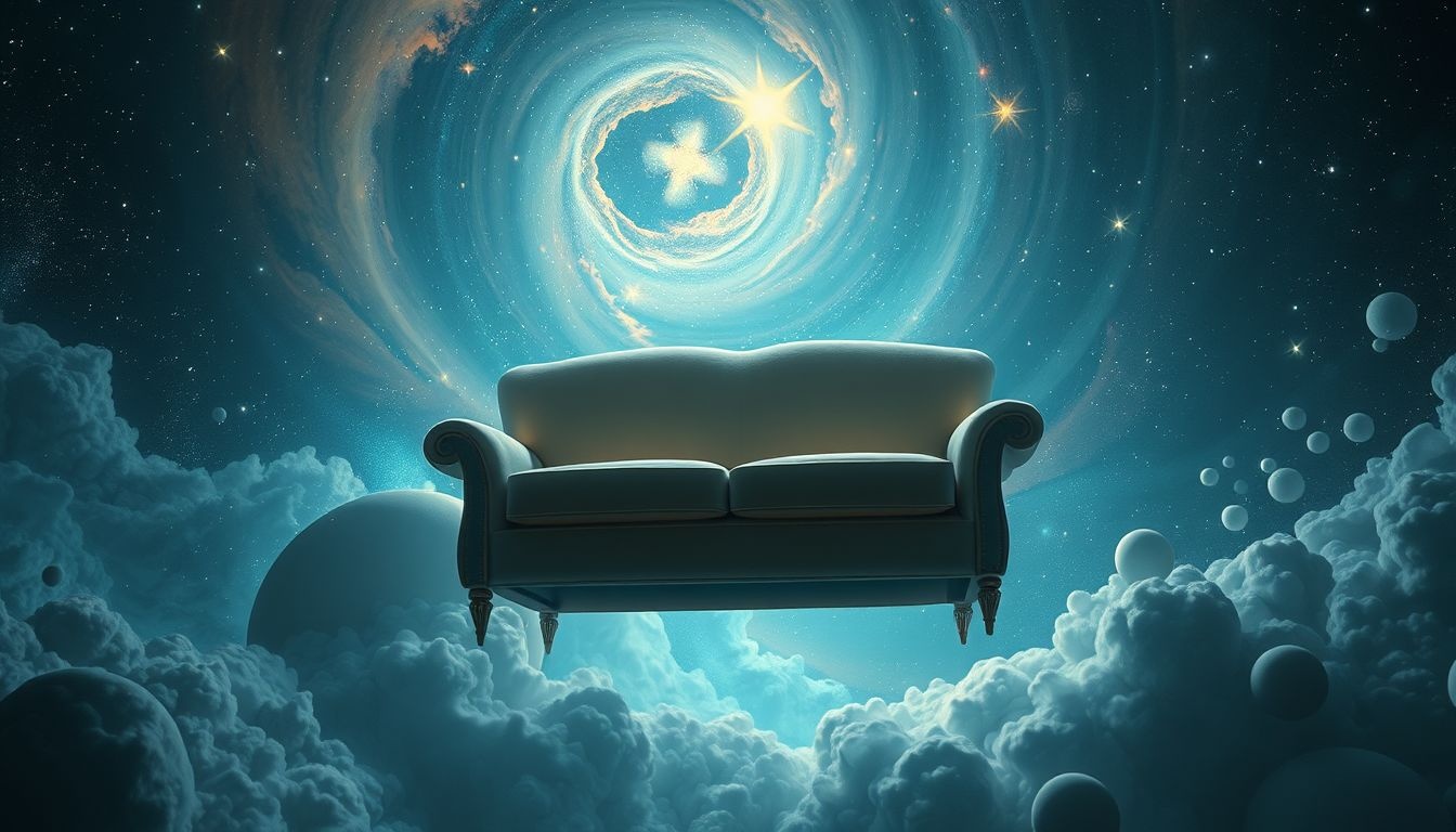 Een te grote tweezitsbank symboliseert overbelasting in relaties.