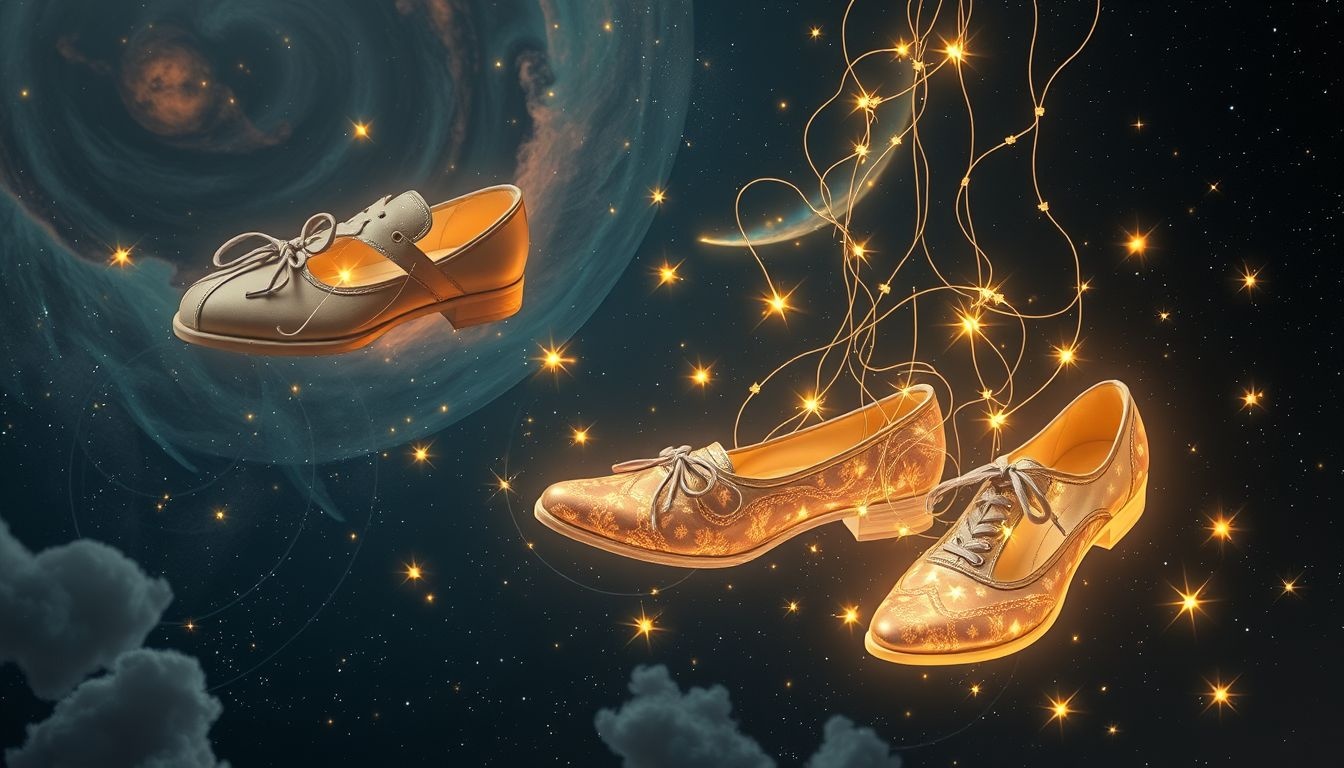 Schoenen van verschillende generaties symboliseren familietradities en erfgoed.