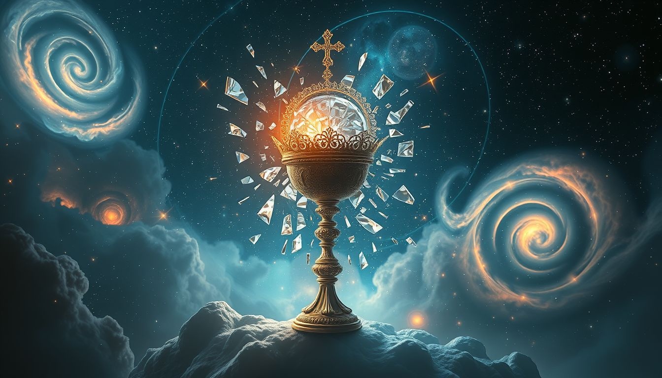De brekende monstrans symboliseert verlies van spirituele bescherming en geloof.