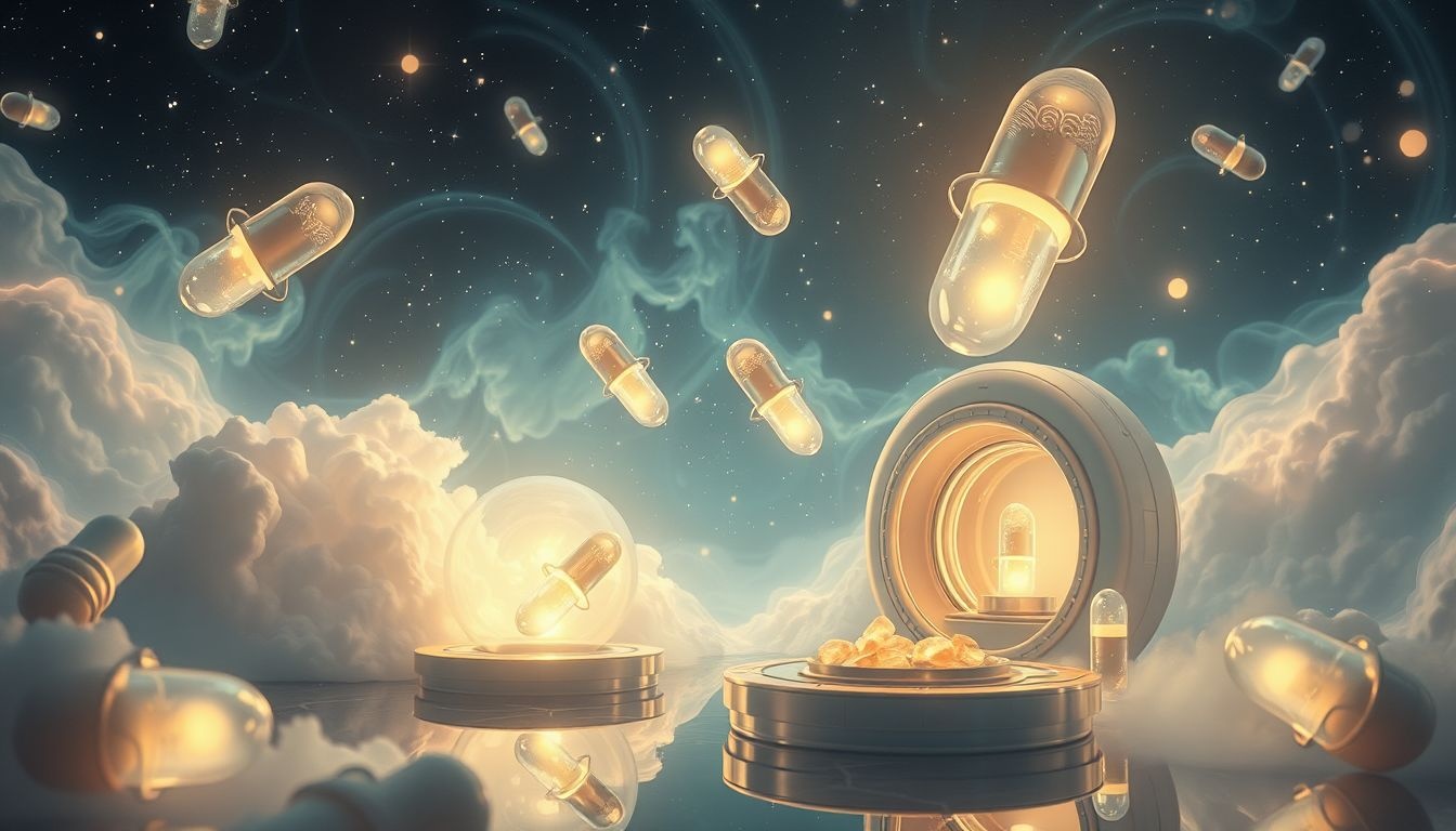Een dispensarium in de toekomst symboliseert hoop en genezing.