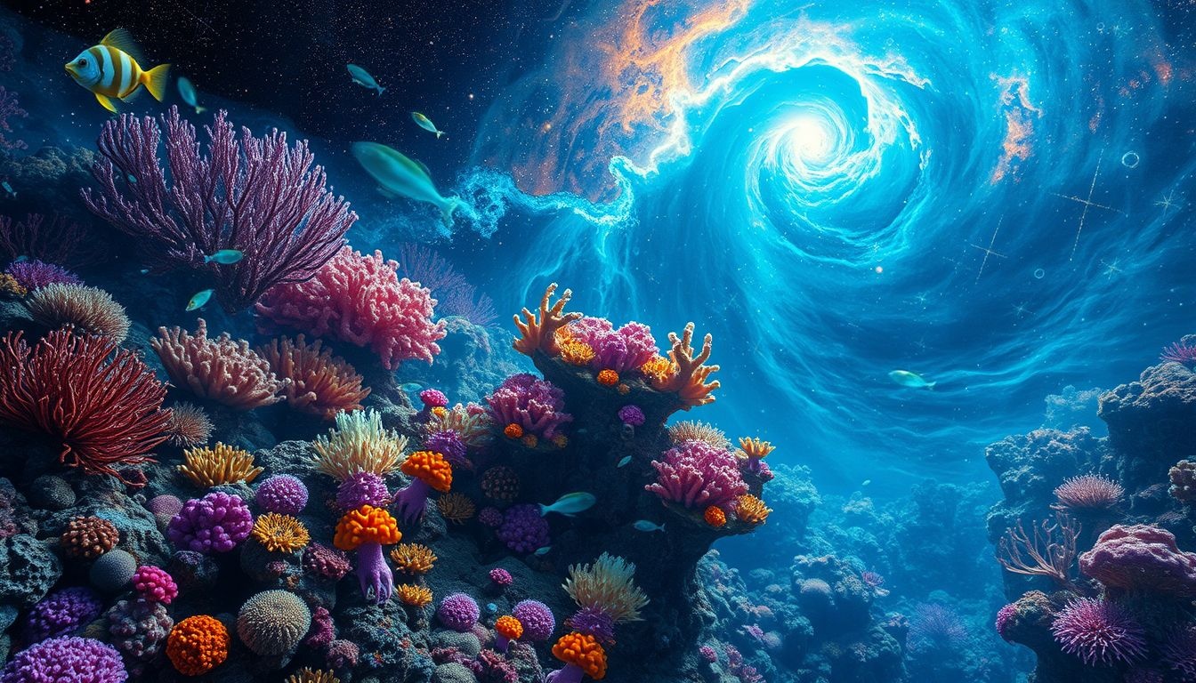 Een kleurrijke zeebodem symboliseert verborgen emoties en diepe creativiteit.