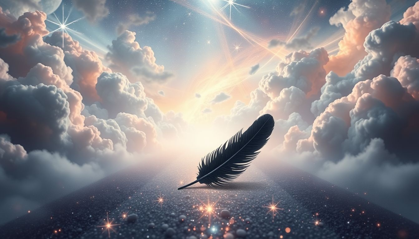 Een zwarte ganzenveer symboliseert bescherming en innerlijke kracht.