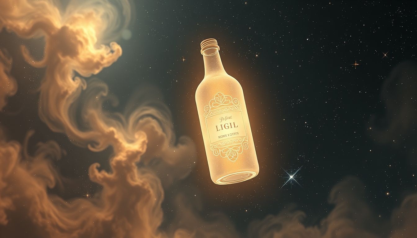 Een flesje met etiket symboliseert duidelijkheid in verborgen gevoelens.