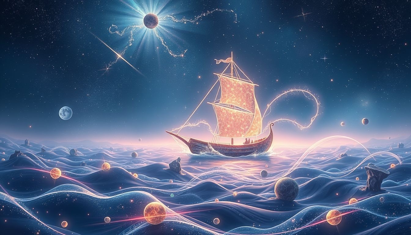 Het charteren van een zeeschip symboliseert nieuwe waardevolle ontdekkingen.