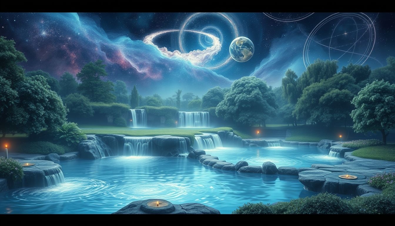 Een waterval in je droompark symboliseert emotionele zuivering en vernieuwing.