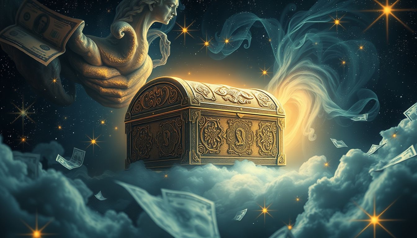 Een dichte kist met dollarbiljetten symboliseert verborgen financiële kansen.