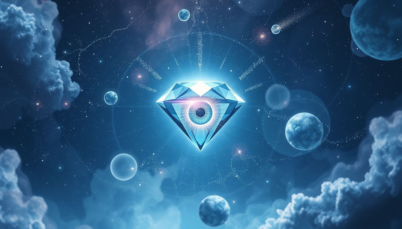 Een briljant als oog symboliseert helderheid en waardevolle inzichten.