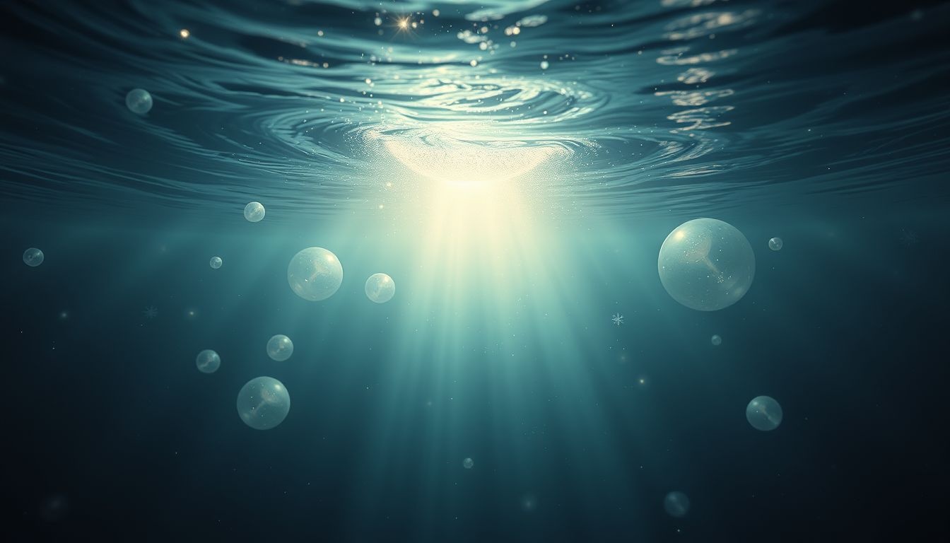Een gloed onder water symboliseert verborgen emoties en intuïtie.