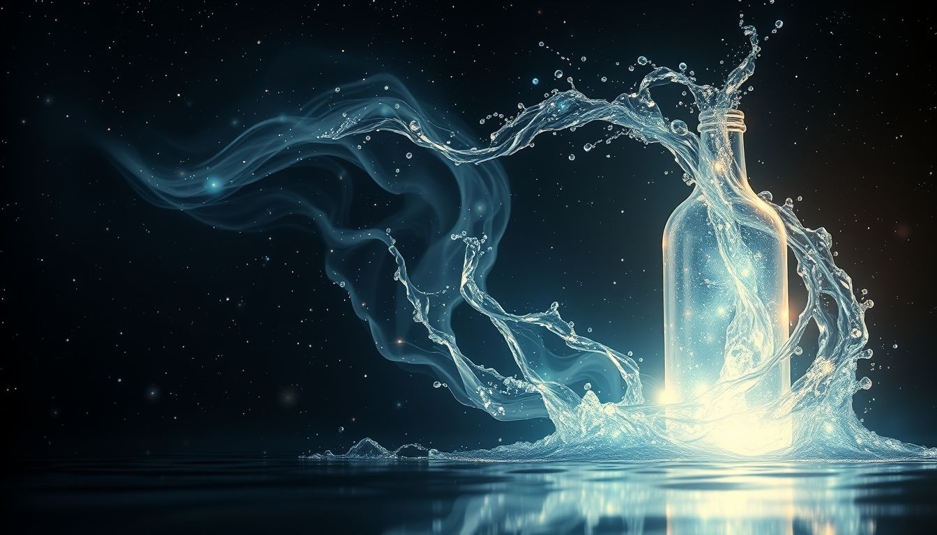 Een overstromende fles water symboliseert overweldigende emoties of veranderingen.