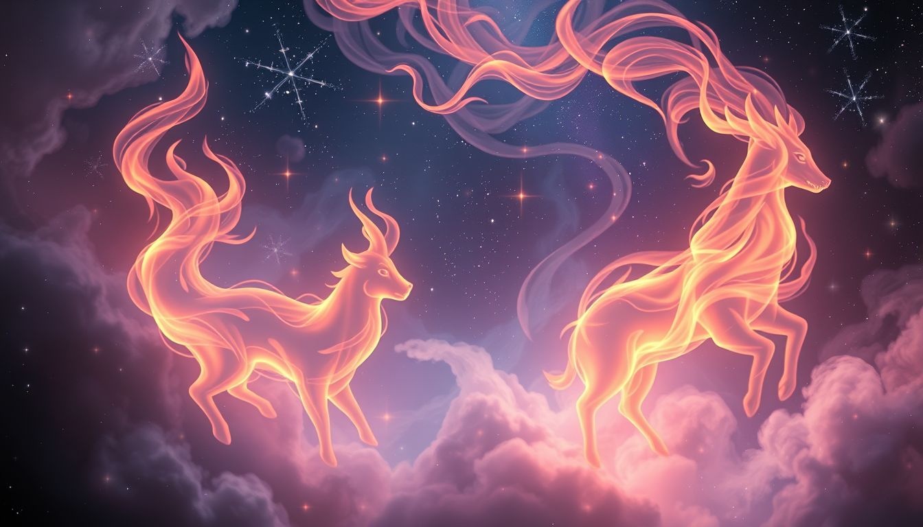 Een brandende menagerie symboliseert verloren innerlijke vrijheid en chaos.