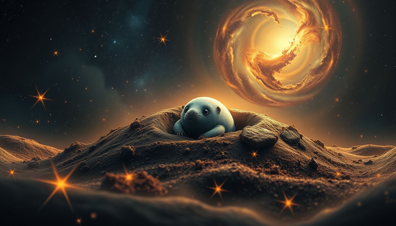 Een mol die uit de grond komt symboliseert verborgen waarheden en intuïtie.