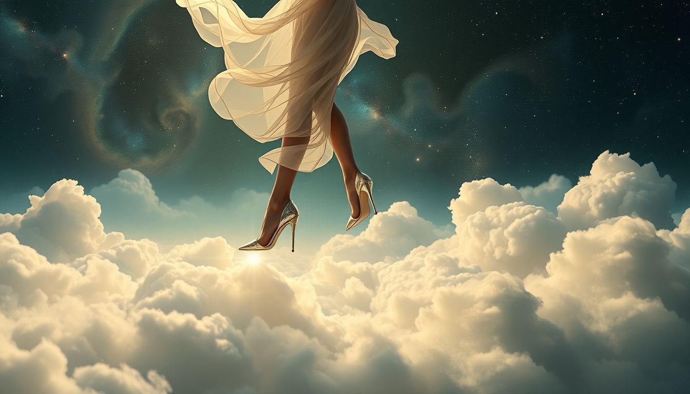 Lopen op stilettohakken symboliseert zelfvertrouwen en balans in het leven.