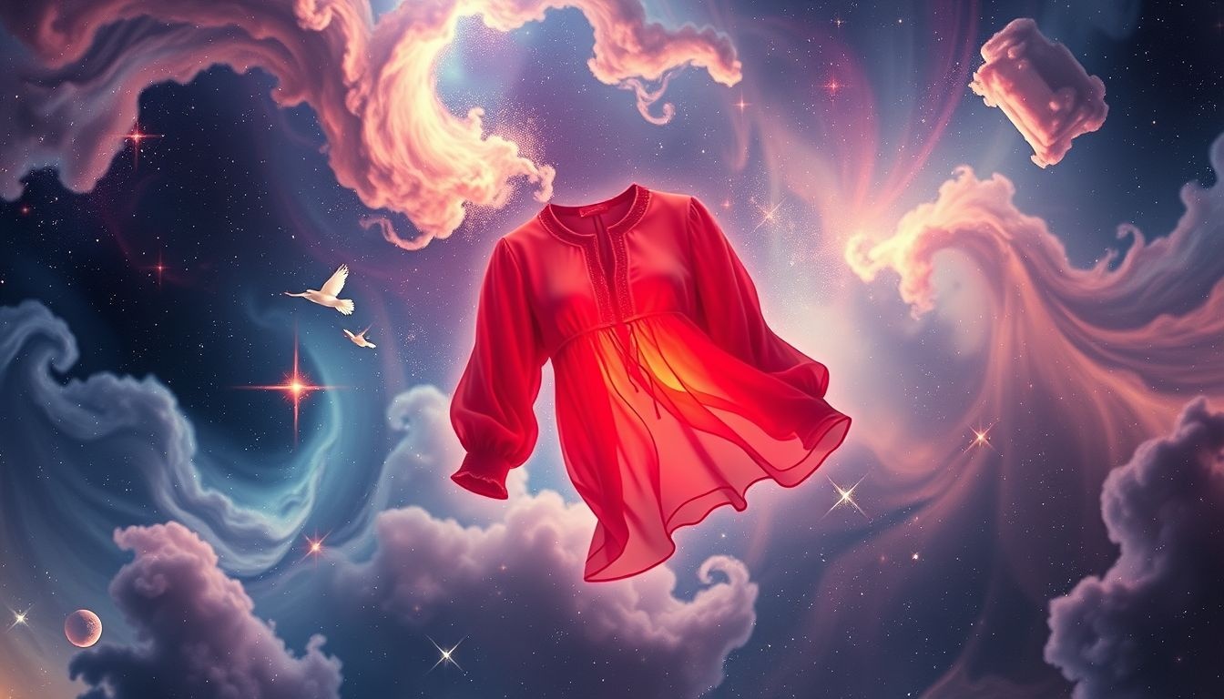 Een rode blouse symboliseert passie en krachtige emoties in dromen.