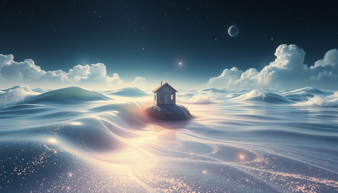 Een strandhuis bouwen symboliseert verlangen naar vrijheid en kwetsbaarheid.