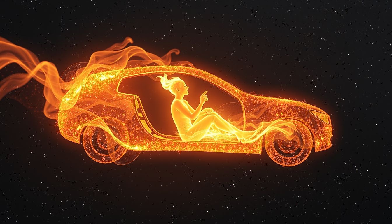 Dromen over zelfverbranding in een auto symboliseren innerlijke transformatie.