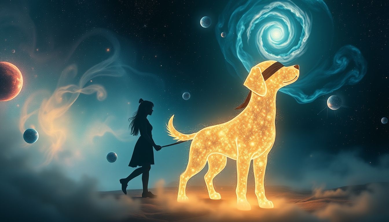 Een blindengeleidehond symboliseert vertrouwen en begeleiding in het leven.