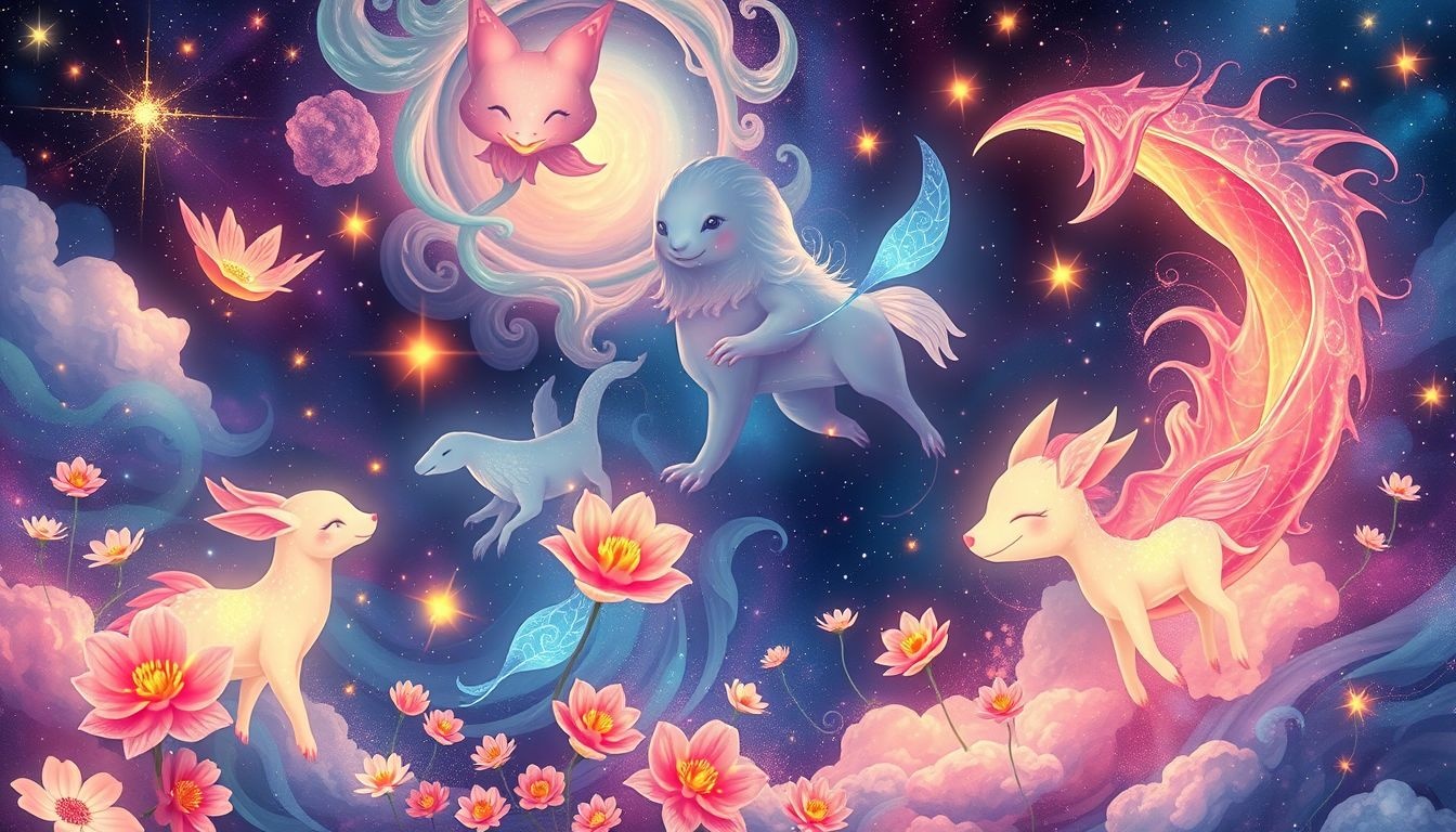 Een bloeiende menagerie symboliseert innerlijke vreugde en creativiteit.