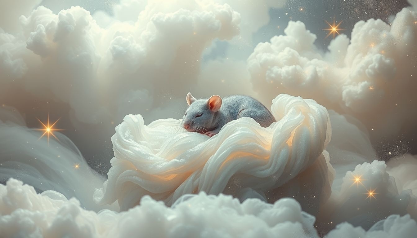 Een rat in bed symboliseert verborgen zorgen en onrust.