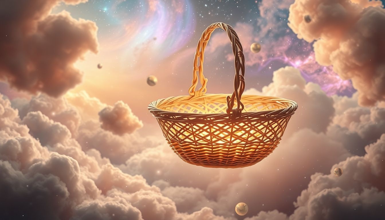 Een antiek mandje symboliseert vaak erfgoed en herinneringen.