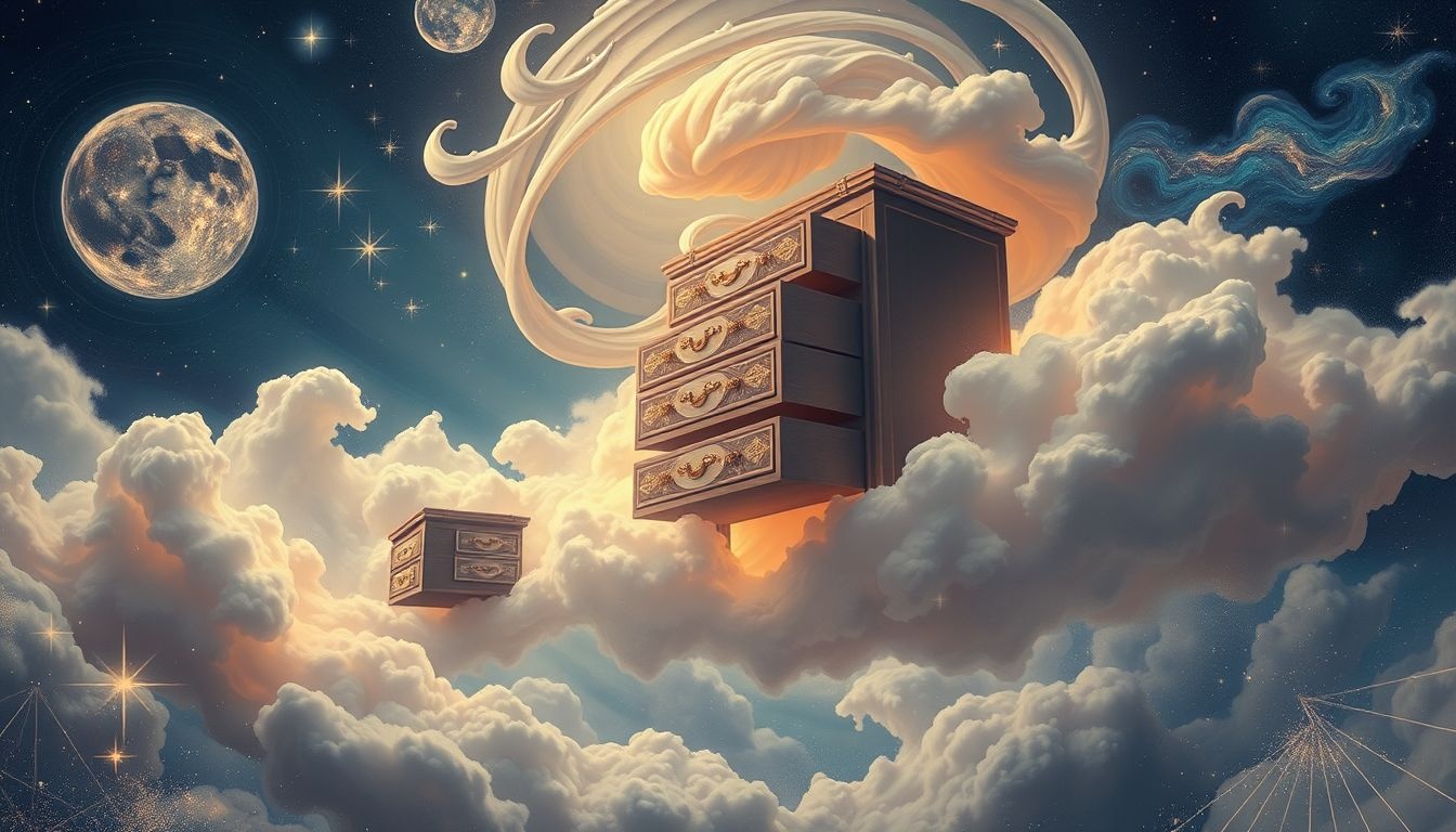 Een chiffonier kopen op rommelmarkt symboliseert onverwachte ontdekkingen.