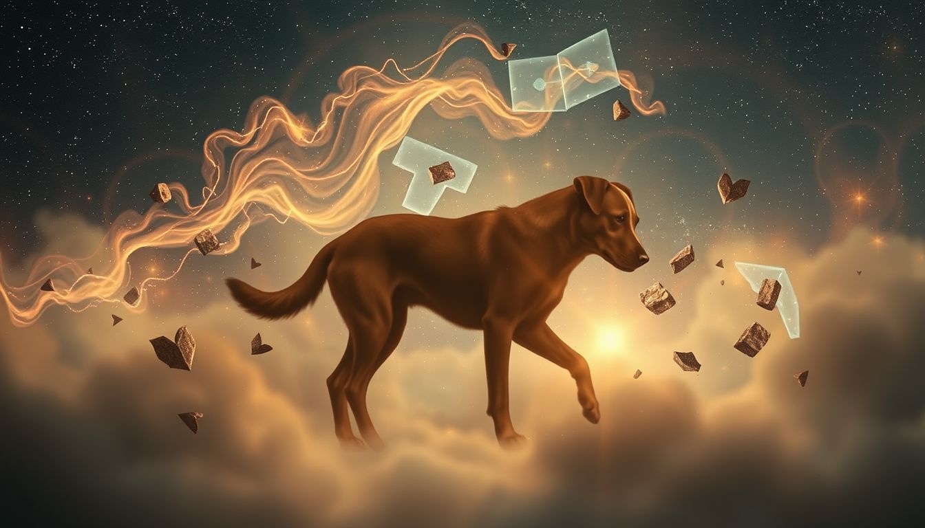 Een dode bruine hond symboliseert het einde van trouwe verbondenheid.