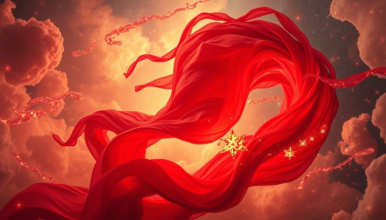 Een rood gewaad symboliseert vurige passie en hevige emoties.