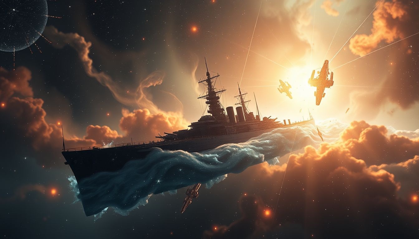 Een zinkend slagschip symboliseert vaak naderend verlies of falen.