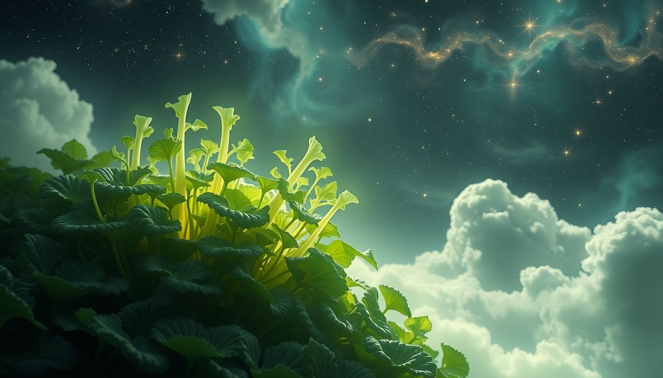 Selderij in een moestuin symboliseert groei en overvloed in dromen.