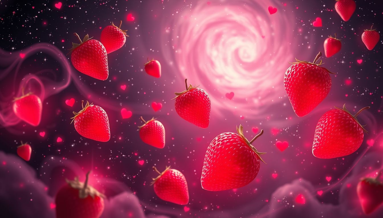 Aardbeien symboliseren passie en verlangen in romantische dromen.