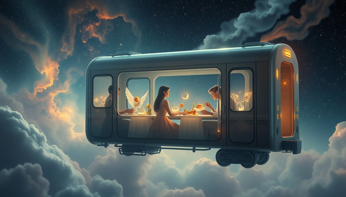 Dromen over eten delen in slaapwagen symboliseert verbondenheid en vertrouwen.