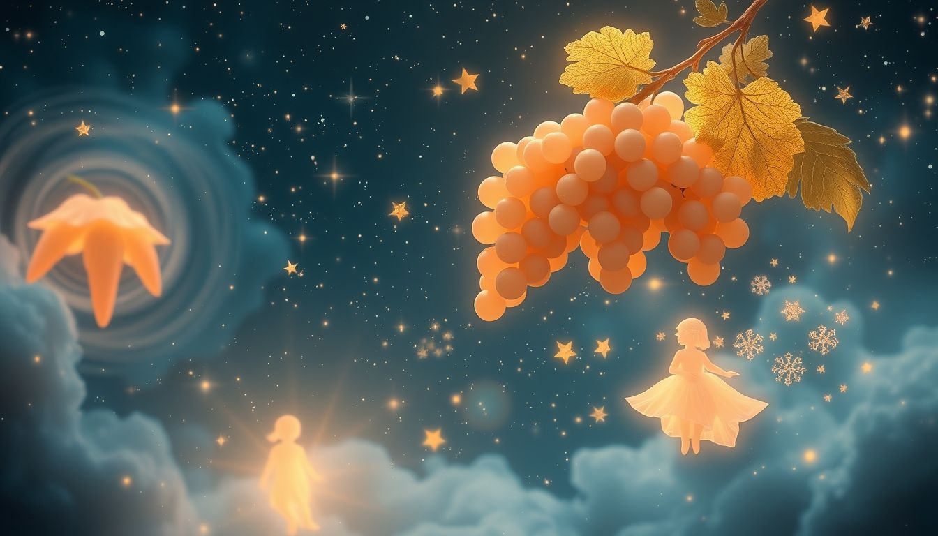 Dromen over druiven en kinderen symboliseren onschuld en toekomsthoop.