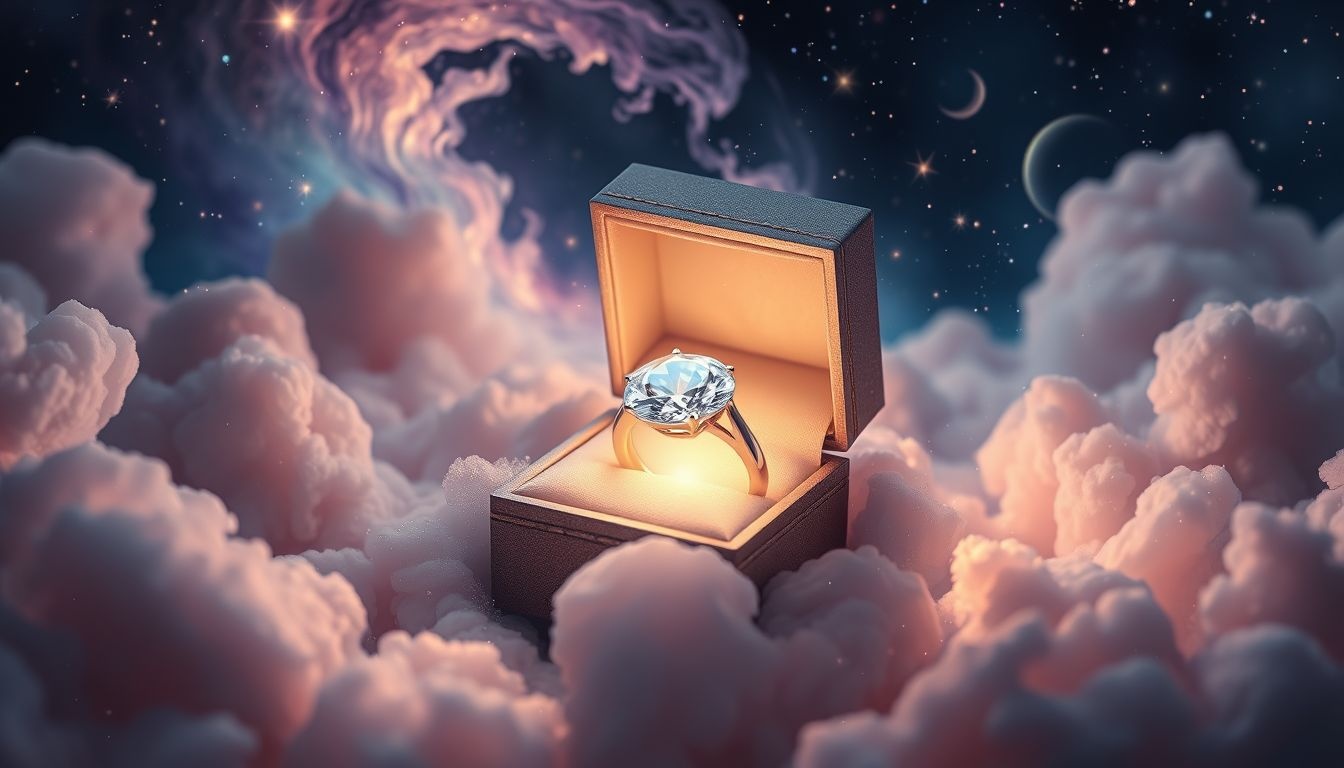 Dromen over diamanten ringen in juwelendozen symboliseert verborgen waarde en liefde.