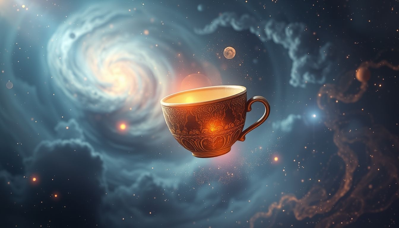 Dromen over een oud koffiekopje symboliseert herinneringen aan het verleden.