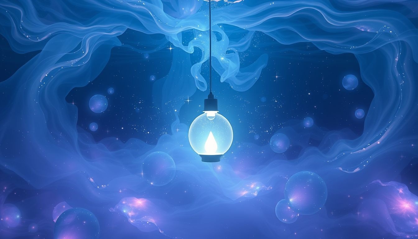 Een lamp onder water symboliseert verborgen inzichten en emoties.