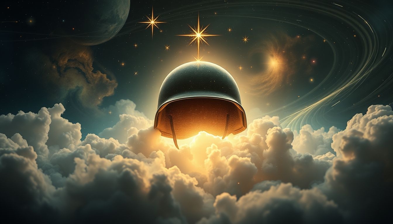 Dromen over een legerhelm symboliseert bescherming en strijdvaardigheid.