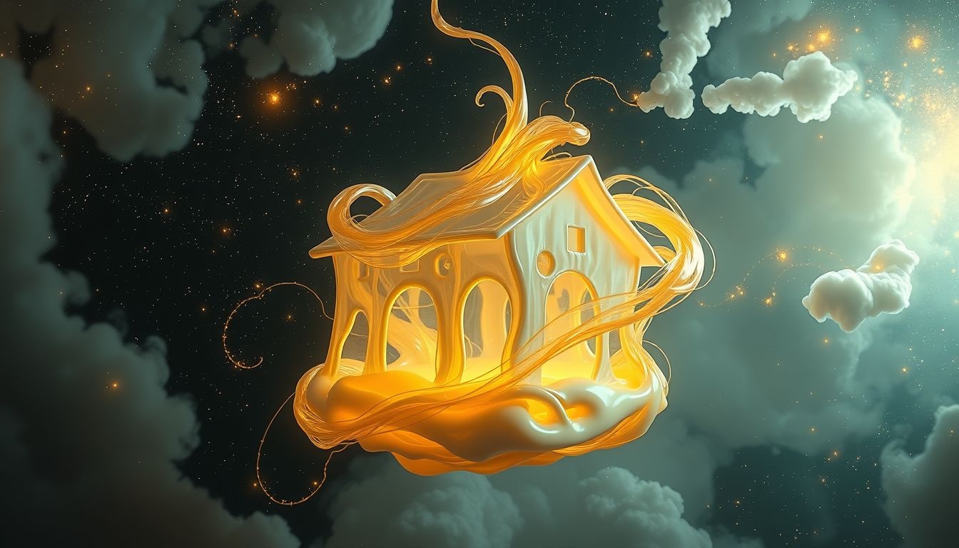 Bouwen van een huis van melk en honing symboliseert overvloed en veiligheid.