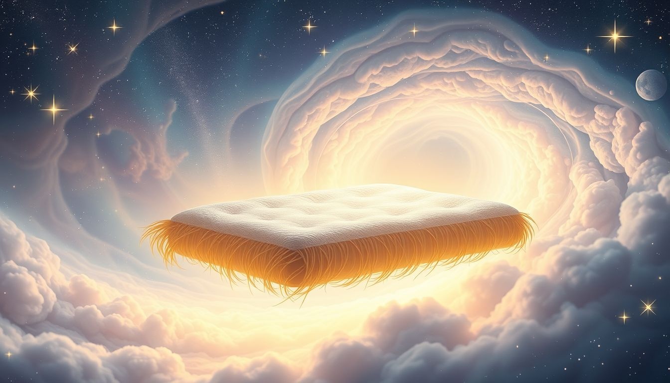 Dromen over slapen op een strozak symboliseert rust en eenvoud.