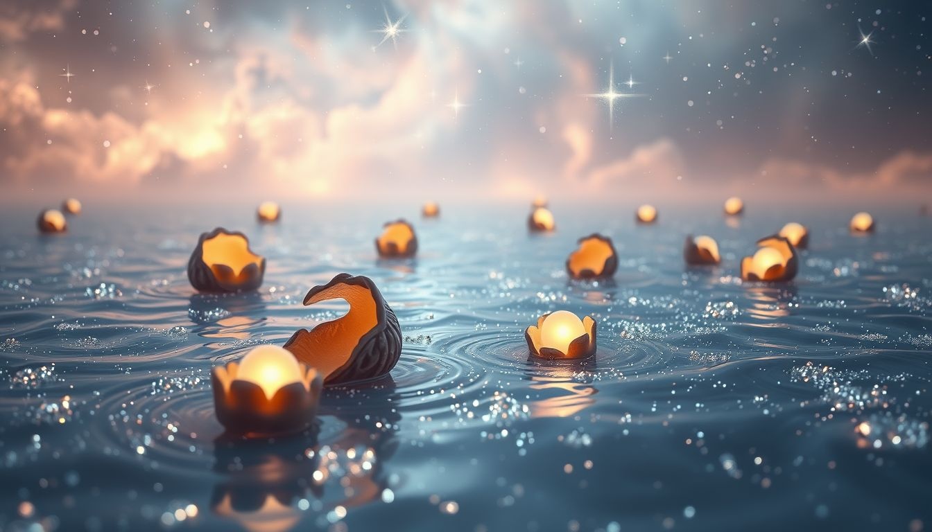 Dromen over nootschalen als bootjes symboliseert avontuur en nieuwe kansen.