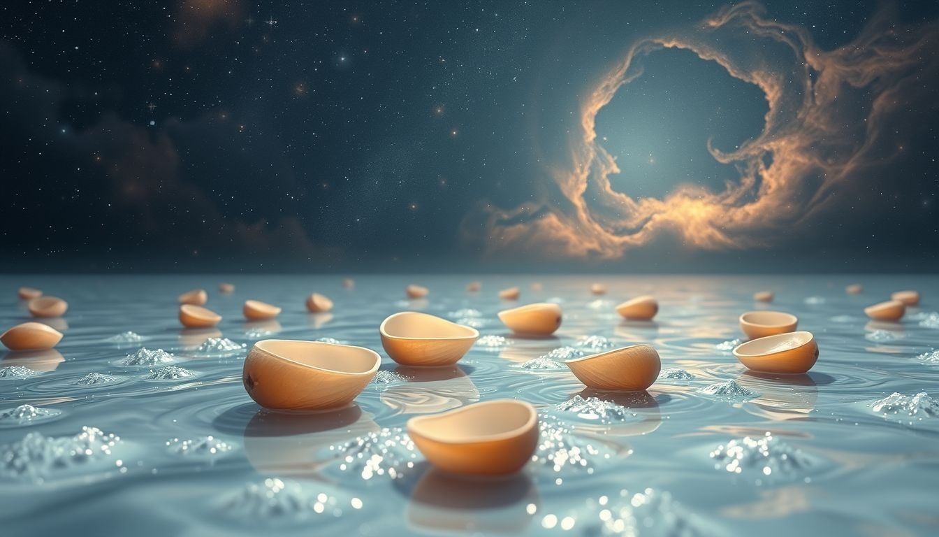 Dromen over nootschalen en water symboliseren emotionele zuivering en groei.