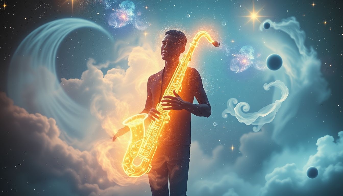 Dromen over transformeren in een saxofoon symboliseren creatieve zelfexpressie.