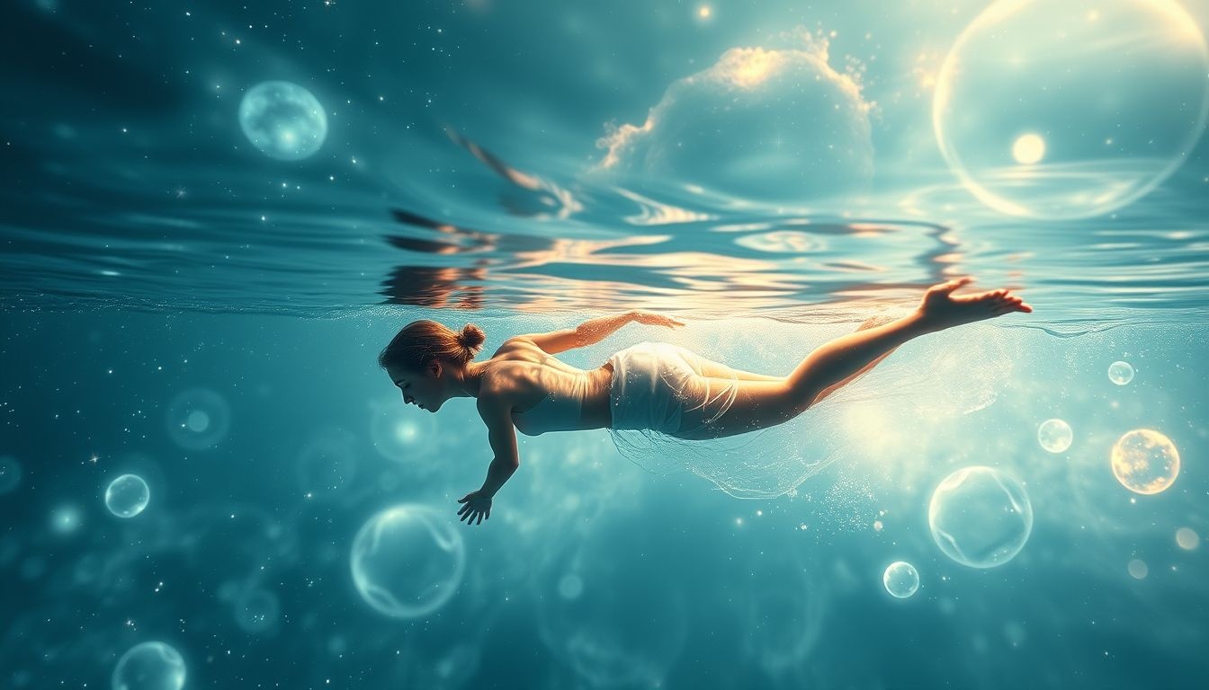Dromen over helder water symboliseren innerlijke rust en helderheid.